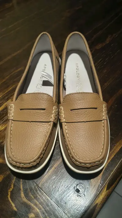 Mocasines de cuero beige - miniatura 6
