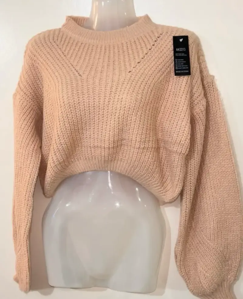 Suéter beige de punto grueso
