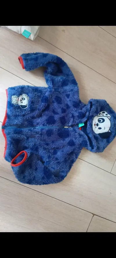 Abrigo de peluche azul infantil - miniatura 1