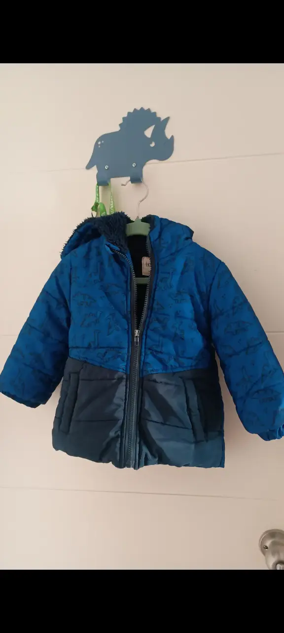 Parka azul con dinosaurios