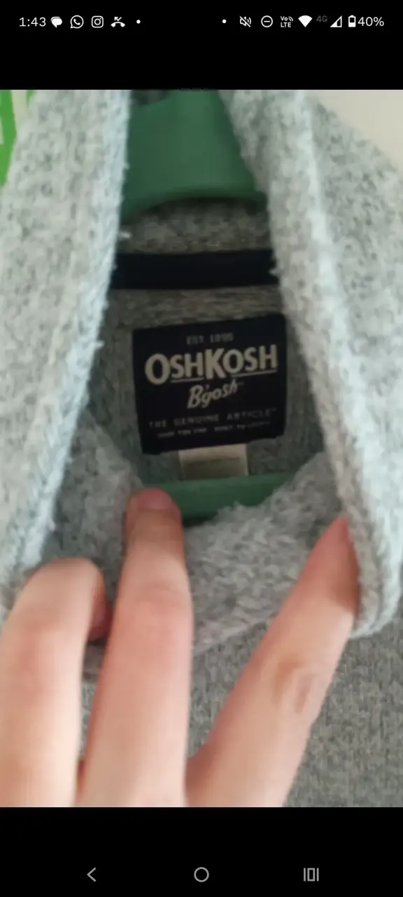 Polerón gris OshKosh infantil