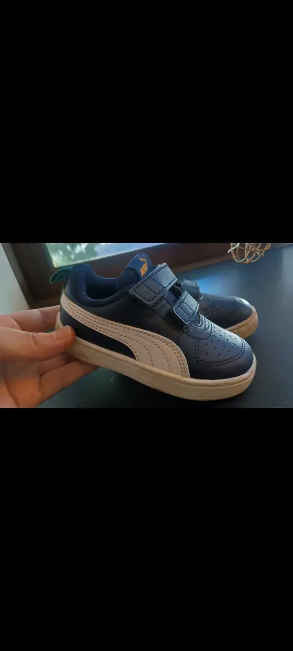 Zapatillas puma  infantiles azul y blanco - 2
