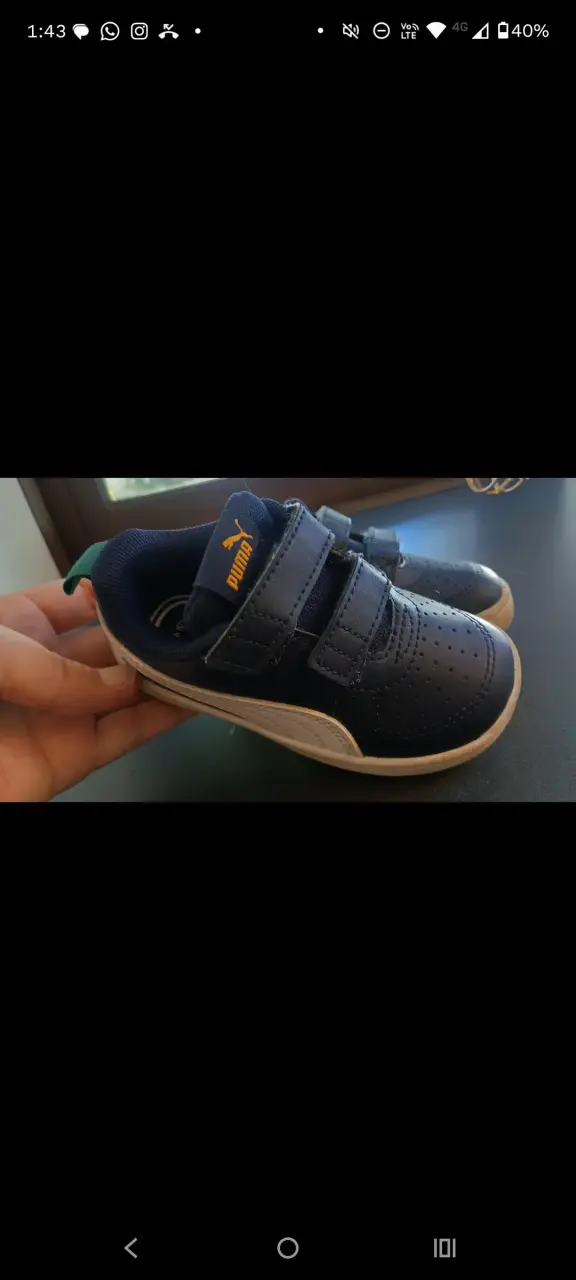 Zapatillas puma  infantiles azul y blanco - 3