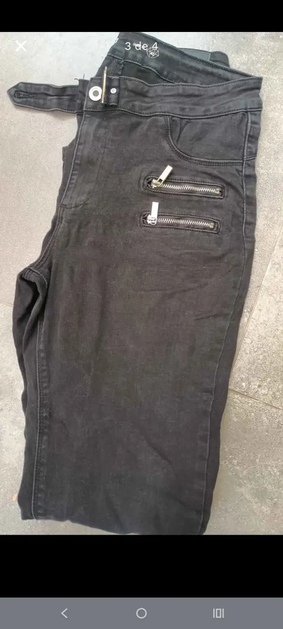 Pantalones cortos negros con cremalleras jjo - 2