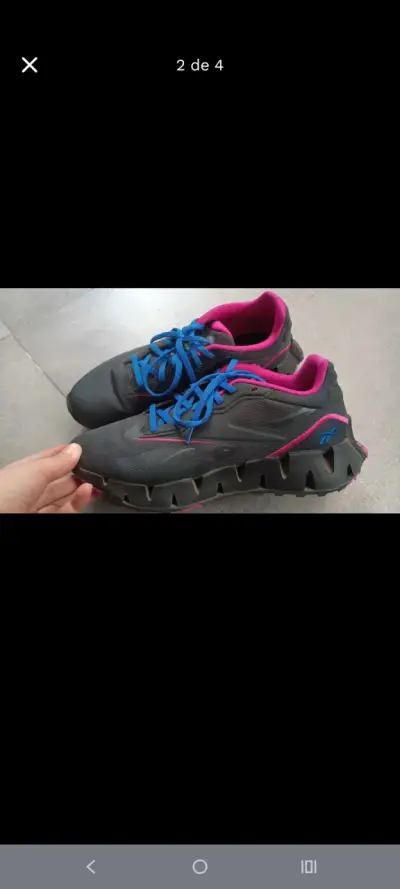 Zapatillas Reebok  deportivas negras con azul - miniatura 1