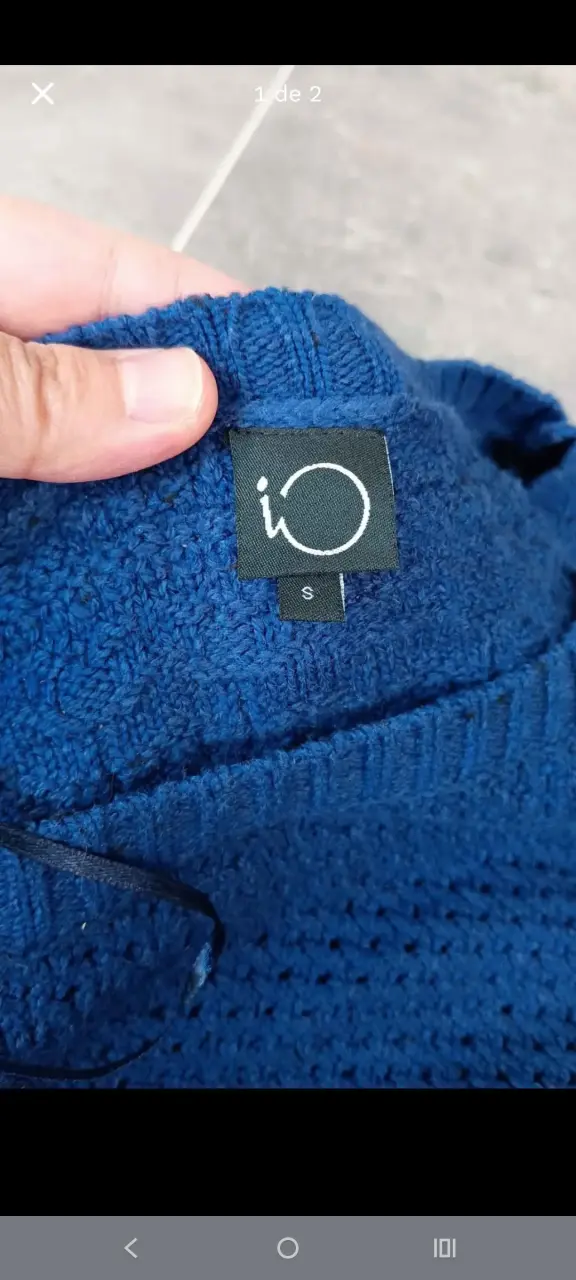 Suéter azul tejido talla S