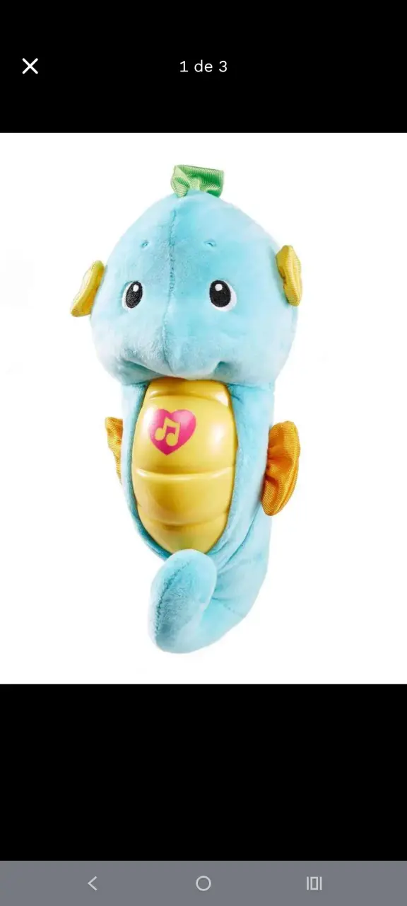 Peluche musical caballo de mar azul