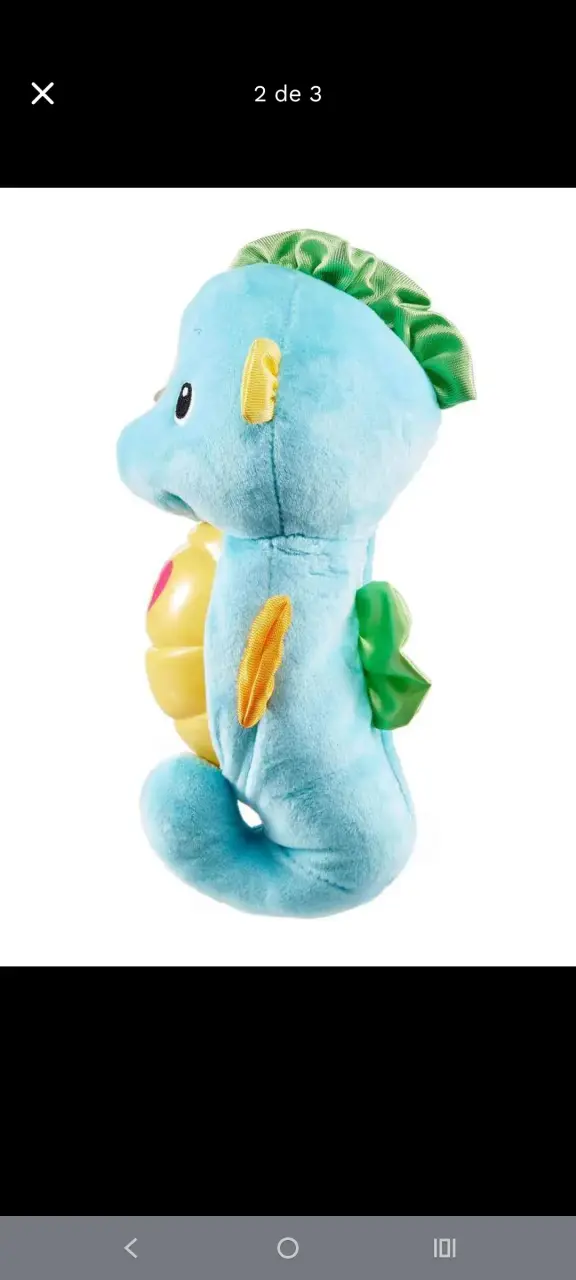Peluche musical caballo de mar azul - 2