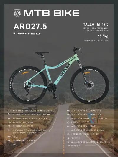 Bicicleta montaña celeste RAM - miniatura 2