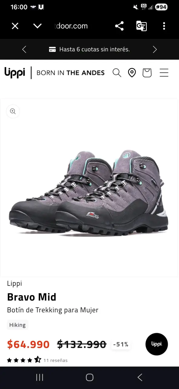Botines trekking mujer Lippi