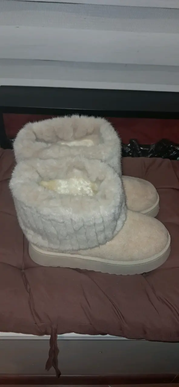Botas de invierno peludas beige - 4
