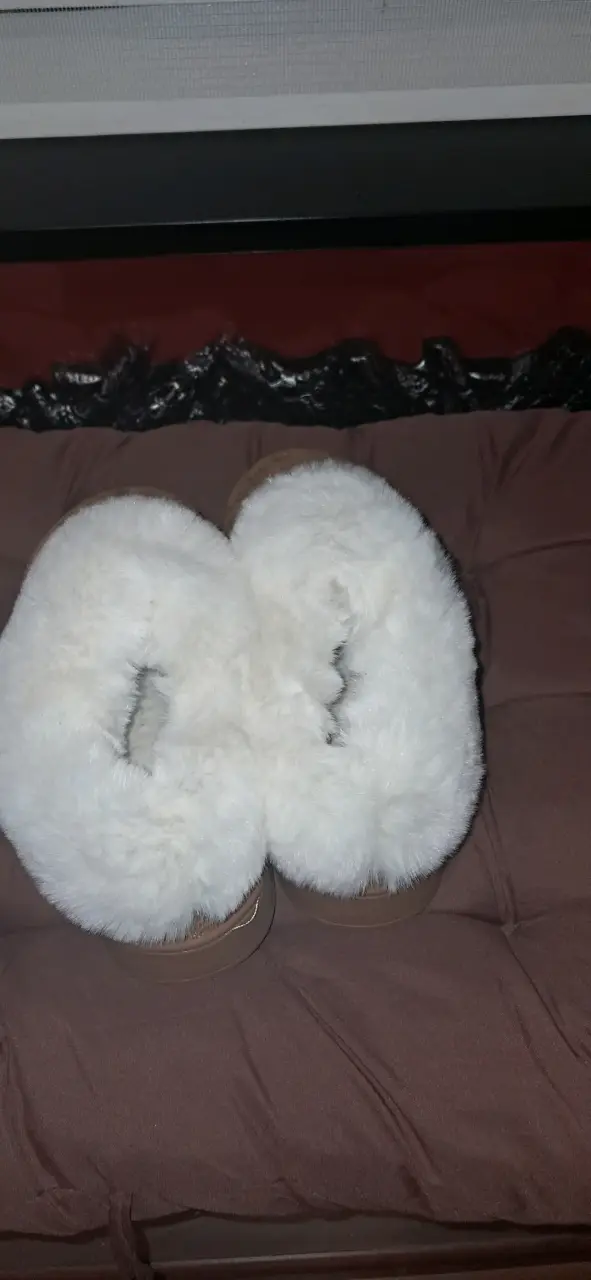 Pantuflas/botines marrones con forro blanco - 3