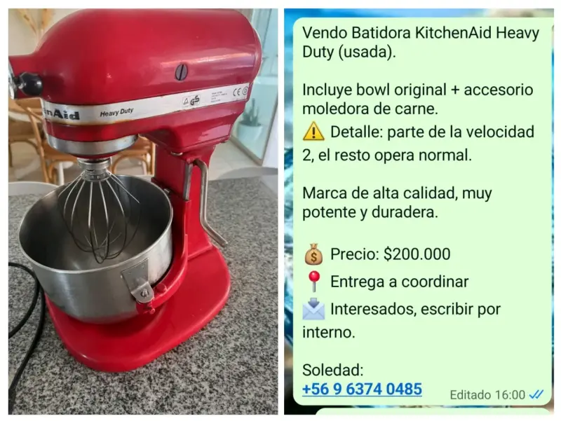 Batidora KitchenAid Heavy Duty roja