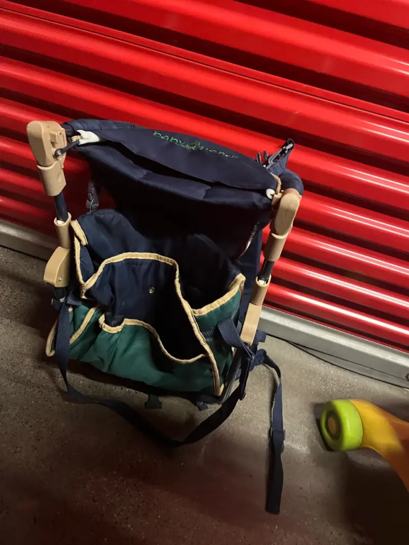 Silla mochila portabebé azul