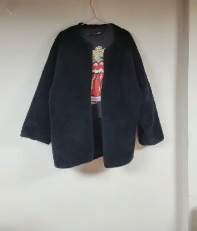 Abrigo negro teddy - miniatura 1
