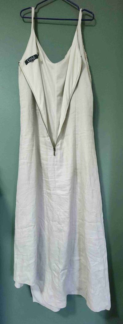 Vestido blanco con detalle tejido - miniatura 2
