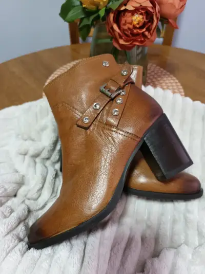 Botines de cuero marrón - miniatura 1