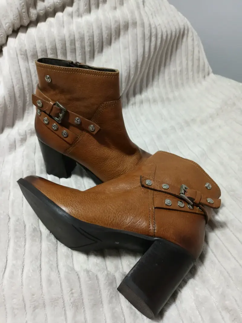 Botines de cuero marrón - 2