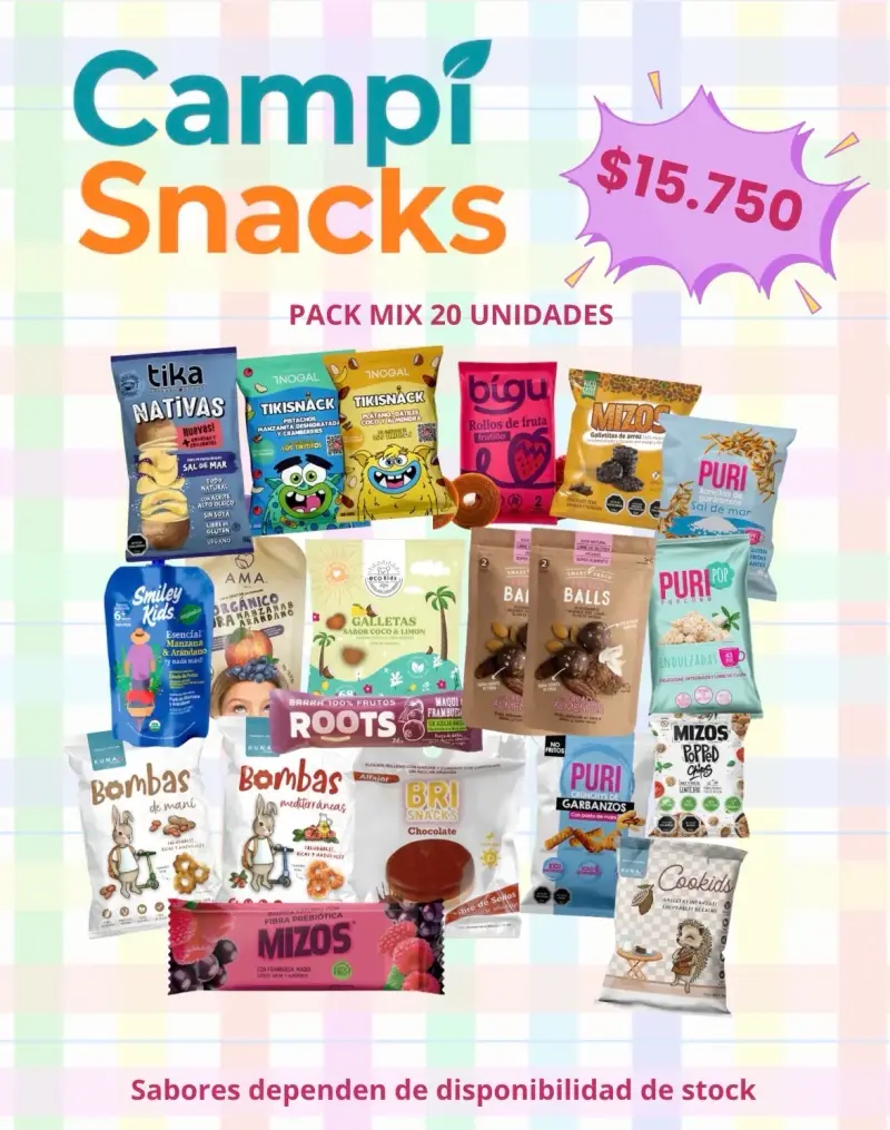 Pack de snacks variados 20 unidades - 1