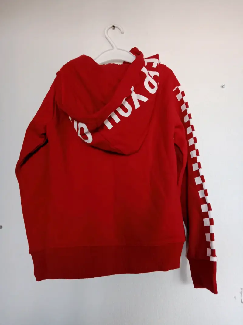 Polerón rojo con capucha para niños talla 8 - 2