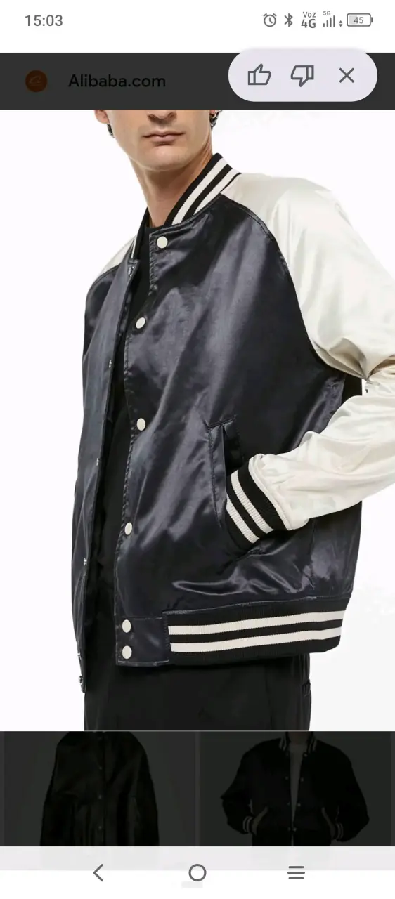Chaqueta bomber negra y blanca - 1