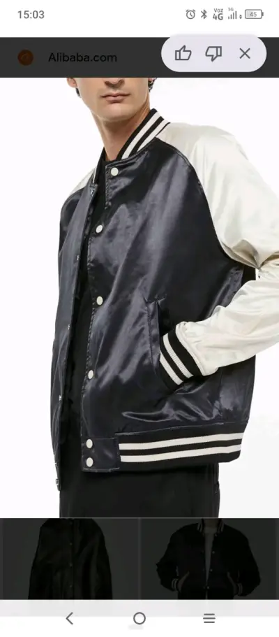 Chaqueta bomber negra y blanca - miniatura 1