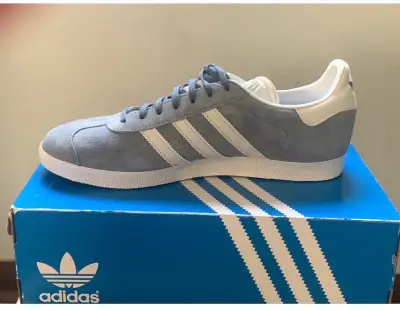 Zapatillas Adidas Gazelle celeste y blanco - miniatura 2