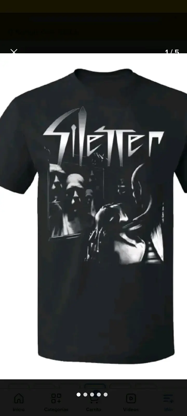 Polera negra estampada Silencer - 1
