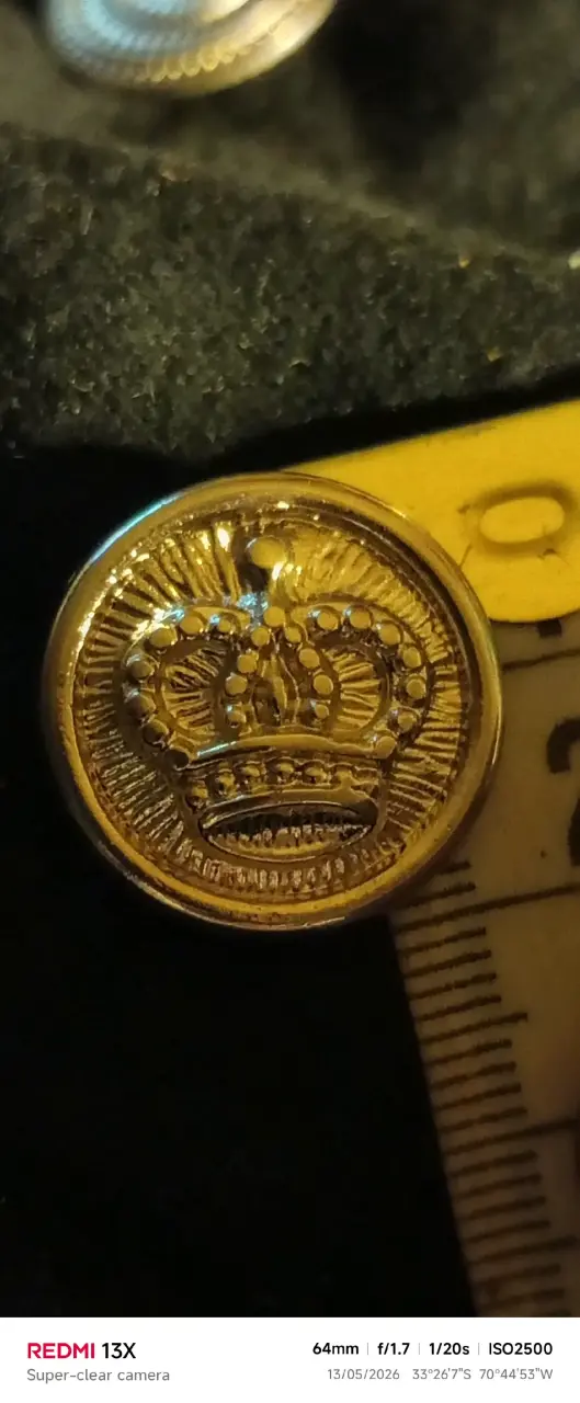 8 Botones vintage metálicos italianos - 3