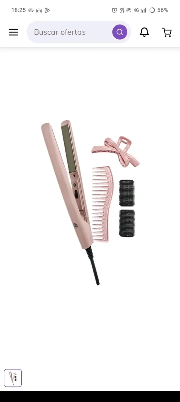 Plancha de pelo rosa con accesorios