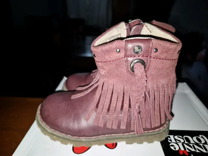 Botines vino con flecos - 3