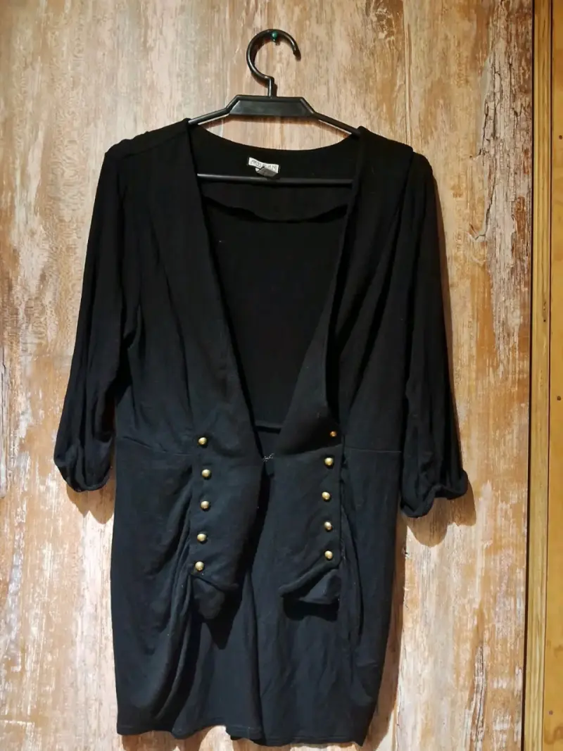 Chaleco negro viscosa - 1