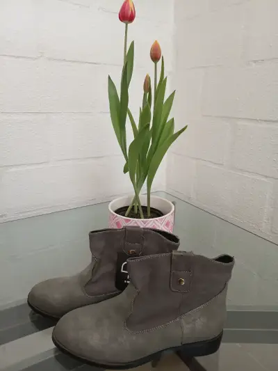 Botines grises de gamuza - miniatura 2