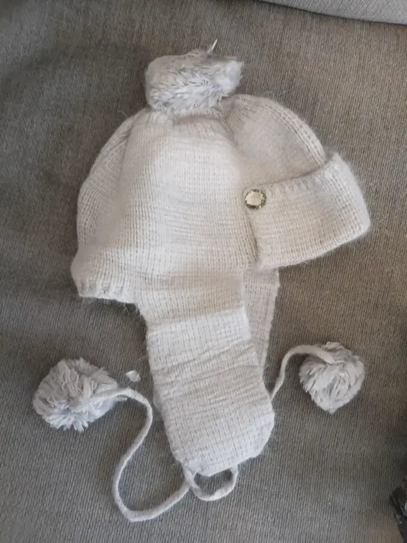 Gorro tejido gris invierno - 3