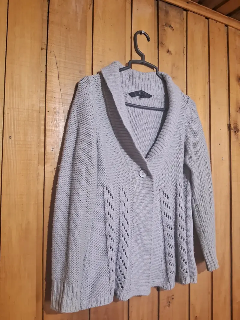 Cárdigan gris tejido mujer - 2