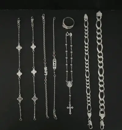 Conjunto de pulseras y cadenas de plata 925 - miniatura 1