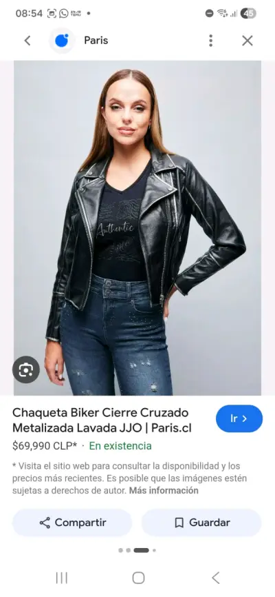 Chaqueta biker negra mujer - miniatura 3