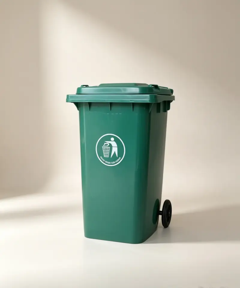 Contenedor de basura verde 240L