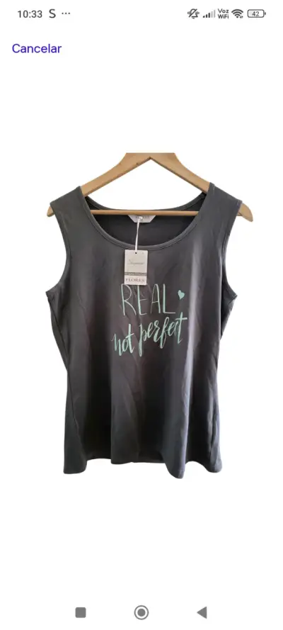 Pijama con polera  gris y short con  estampado - miniatura 1