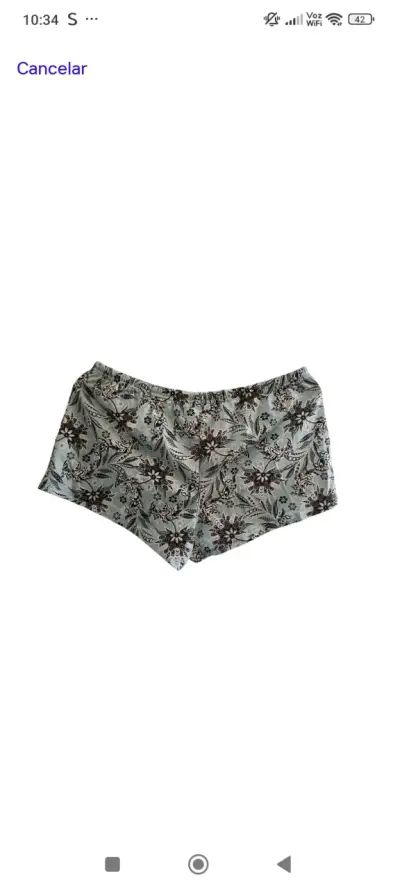 Pijama con polera  gris y short con  estampado - miniatura 5