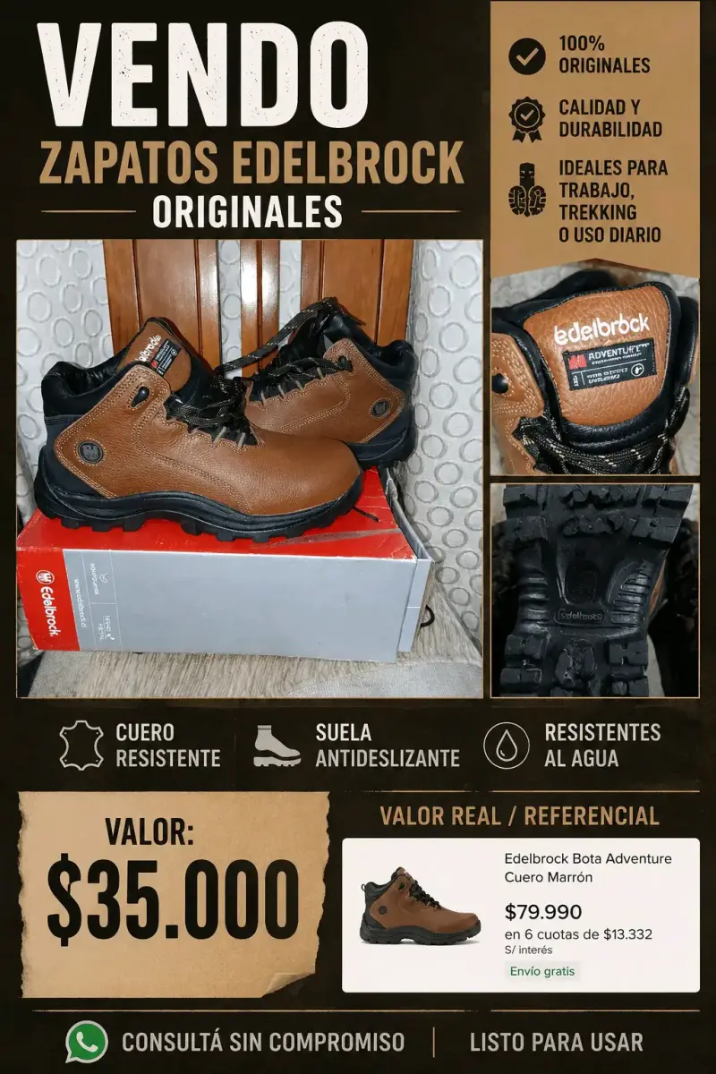 Botas Edelbrock de cuero marrón - 1