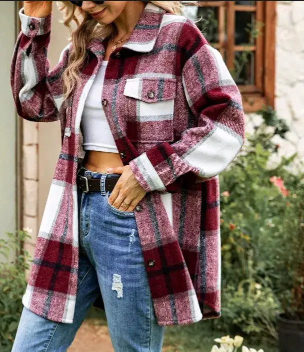 Chaqueta de cuadros roja
