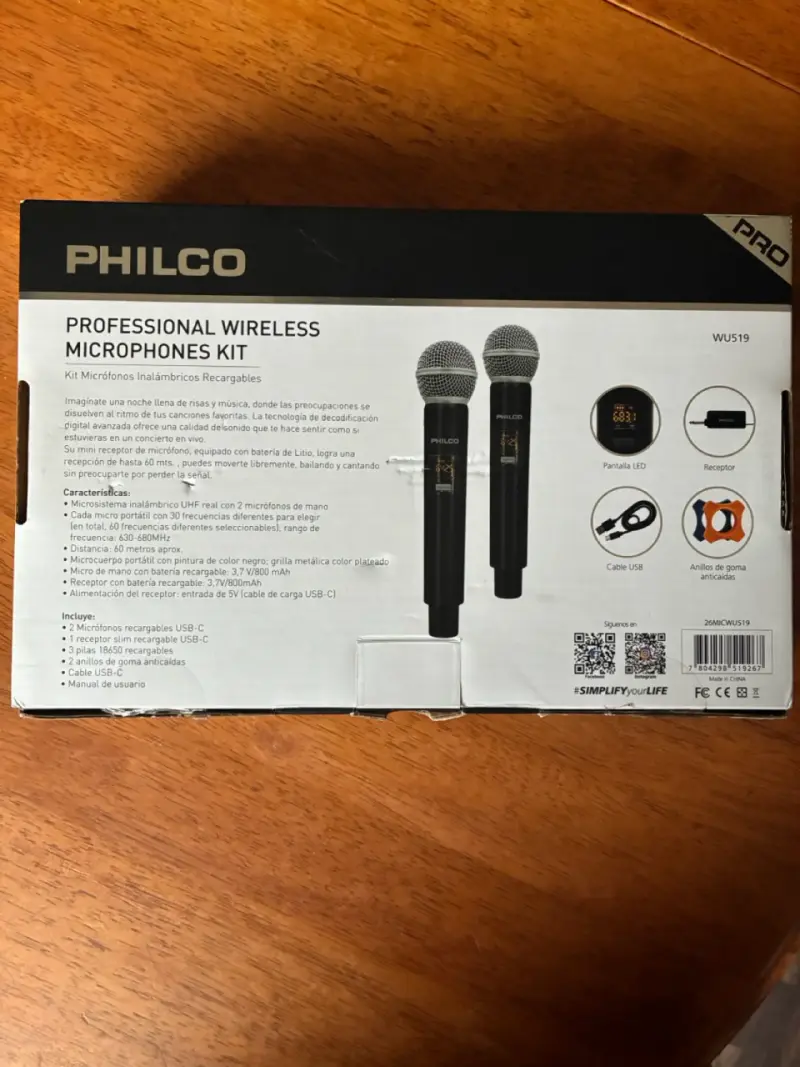 Kit micrófonos inalámbricos Philco - 2