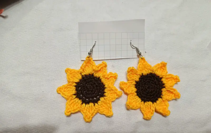 Aros de crochet girasol - 2