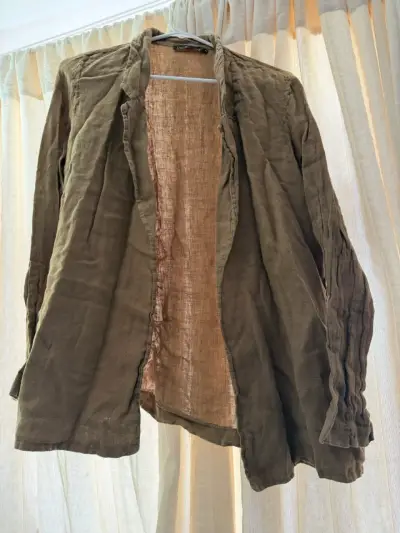 Chaqueta beige abierta - miniatura 1