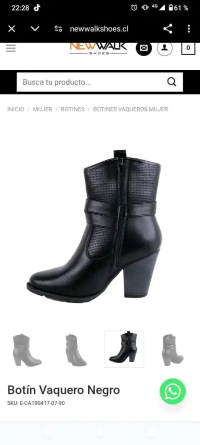 Botines vaqueros negros nuevos - miniatura 3