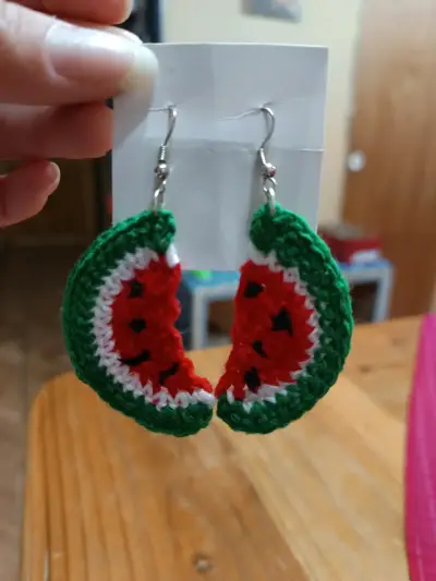 Aros crochet de sandía - miniatura 2