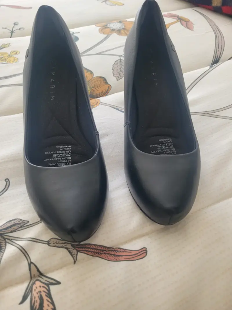 Tacones negros de cuero sintético - 3