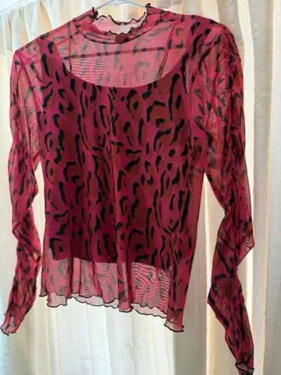 Blusa transparente estampado animal - miniatura 1