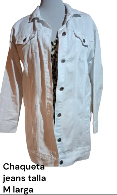 Chaqueta blanca de jeans - miniatura 1